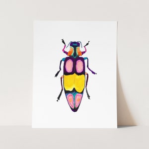 Beetle Art Print. Colorful Insect Art. Bright Bold Kids Room Decor. Watercolor Bug. Beetle Watercolor Art Print. Boys Room Art Print. image 2