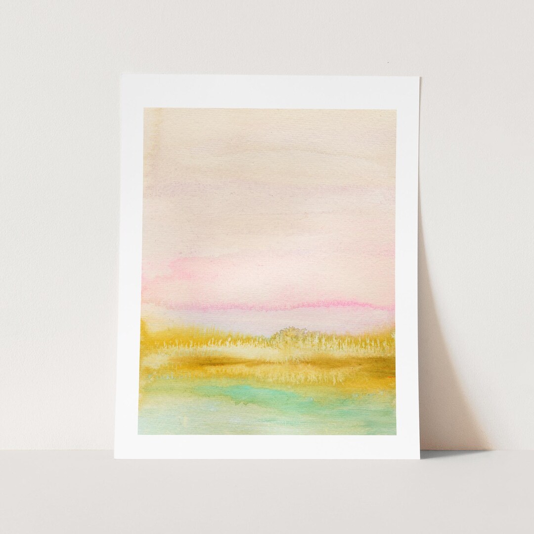 Watercolor Landscape Art Print | Landscape Art | Country Home Decor ...