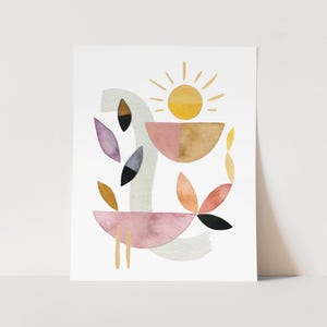 Abstract Sunshine Wall Art. Abstract Garden Art Print. Unique Wall Decor. Modern Art Print. Sun Room Decor. Large Print. Abstract Painting
