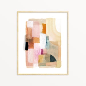 Abstract Gallery Wall Art. Desert Toned Art Print. Minimalist Home Decor. Modern Art Print. Watercolor Colorful Print. Abstract Desert Style image 1