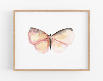 Watercolor Butterfly Art Print.  Pink Butterfly Watercolor Wall Art.  Baby Nursery Decor. Baby Girl Wall Art. Gift for Her. Garden Art.