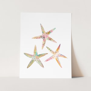 Watercolor Starfish Art Print. Pink Coastal Art. Starfish Painting. Ocean / Beach House Art Print. Coastal Living Room Art. Bathroom Art.