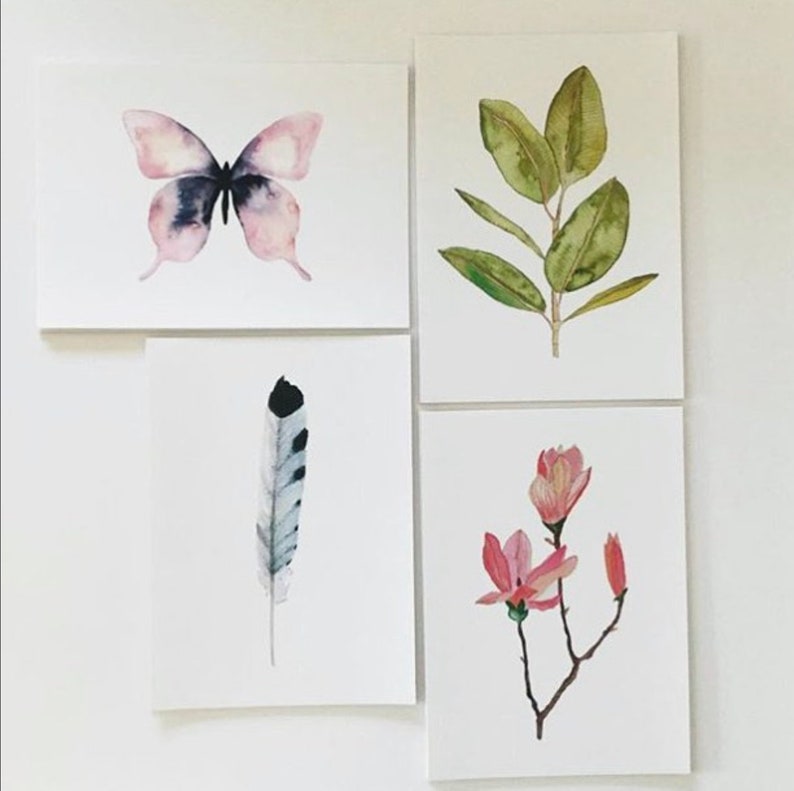 Pink Watercolor Butterfly Art Print. Pink and Black Butterfly Wall Art. Dorm Room Art. Gallery Wall Nature Art. Butterfly Painting. Pink Art image 4