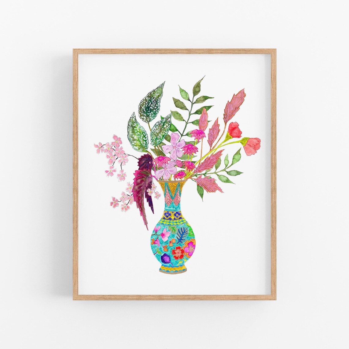 Watercolor Flowers. Floral Art Print. Living Room Art Print. Bouquet of ...