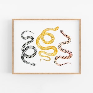 Colorful Snake Art Print. Fun Snake Art. Snake Painting. Play Room Art. Kids Room Decor. Gender Neutral Nursery Wall Art. Nature Decor.