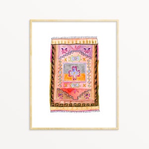 BlueGold Colorful Boho Wall Decor Gallery Wall Art Teen Bedroom Decor Dorm Room Art Print Watercolor Moroccan Rug Art Print Boho Decor