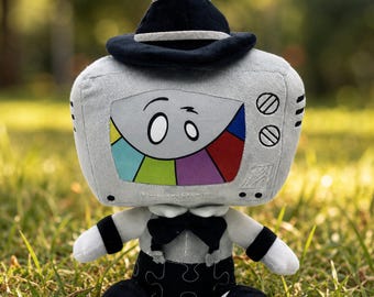 Mr Puzzles Plush Toy SMG4 TV Head Character Soft Stuffed Animal Video Game Fan Gift Gamer Collectible Puzzlevision Merch