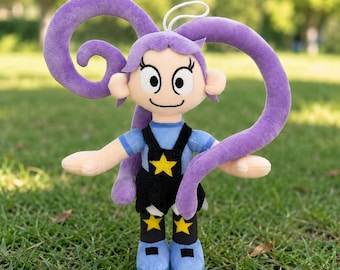 Purple Twin Tail Anime Cotton Doll 26cm, No Attribute Kawaii Star Plush Toy, Cute Goth Girl Plushie, Y2K Room Decor, Ita Bag Charm Gift