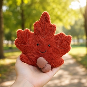 Amuseables Ahornblatt Plüschtier, Rote Herbst Gefüllte Blatt Puppe, Weiches Sammler Geschenk