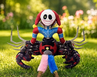 Oliver Prototype 1006 Jester Spinne Plüschtier, Poppy Playtime Kapitel 5 Cham Clown Spielzeug, Gruseliges Horror Spiel Plushie, Sammler Gamer Geschenk