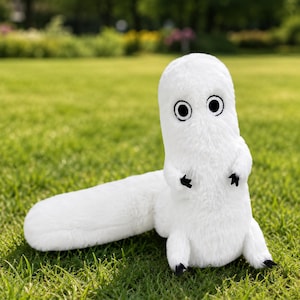 Derpy Vitt Monster Plysch Kawaii Alien Leksak Söt Kryptid Gosedjur Rolig Ödla Figur Konstig Skrivbordskompis Goth Weirdcore Dekor Gåva