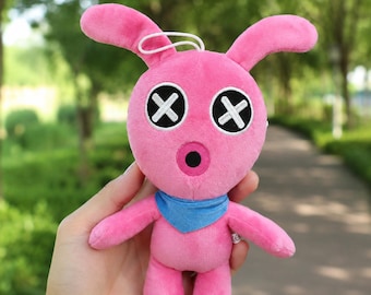 Reversible Gothic Bunny Plush, Transforming Winged Ghost Bunny in Zipper, Pastel Goth Creepy Cute Art Doll, Spooky Stuffed Animal Gift