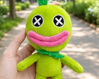 Bindle Boogie Reversible Plush - Poppy Playtime Chapter 5 Wrongside Outimals Green Apple Monster Toy - Cute Creepy Zipper Plushie Gamer Gift