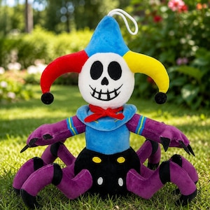 Poppy PlaytimeChapter 5 Prototype 1006 JesterSpider Plush、OliverSpideClow HorrorGamePlushie、CreepyCuteSkull FaceGamerCollectibleStuffedToy