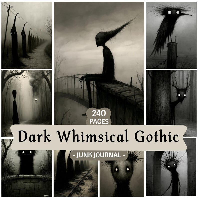Dark Whimsical Gothic Junk Journal Kit 240 Pages Spooky Macabre ...