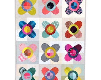 Petal Power EPP Quilt Pattern PDF with Printable template and Machine files for Cricut and Silhouette