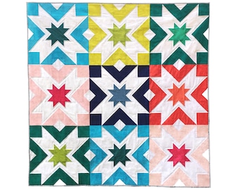 Starbelt PDF Quilt Pattern - Confident Beginner level - Large blocks!