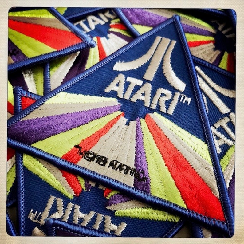 ATARI: Large RARE Authentic Vintage 70s 80s Triangle Patch GEEK Nerd Gamer Video Game Co image 3