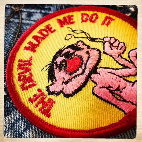 The Devil Made Me Do It – Round Patch Authentic Vintage 60s 70s