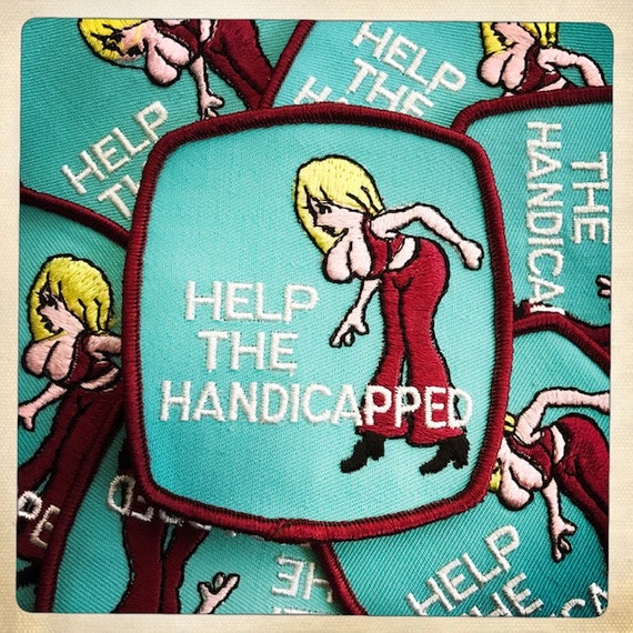 BOOBS! – 'Help the Handicapped' Rectangle Patch A… - image 1
