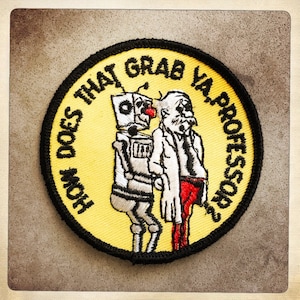 ¿Cómo le atrapa eso, profesor? – Parche ROBOT Redondo Auténtico Vintage 60s 70s Denim Hippy Hippie Boho