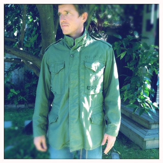 Men's Military USMC Vintage FIELD Jacket Upcycled wi… Gem