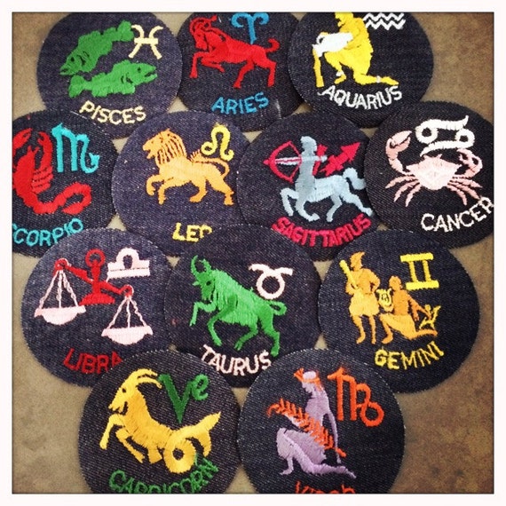 ZODIAC ASTROLOGY Round Patches Authentic Vintage … - image 4