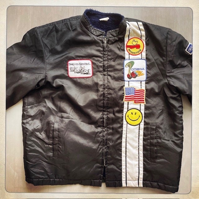 Insanely Cool Vintage FORD COBRA Black Racing Jacket With Awesome