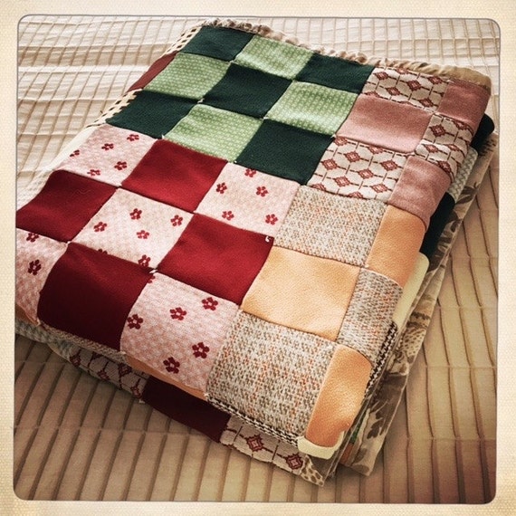 Stunning SAFARI Mad Men Poly 60s Handmade PATCHWORK Quilt Bed 