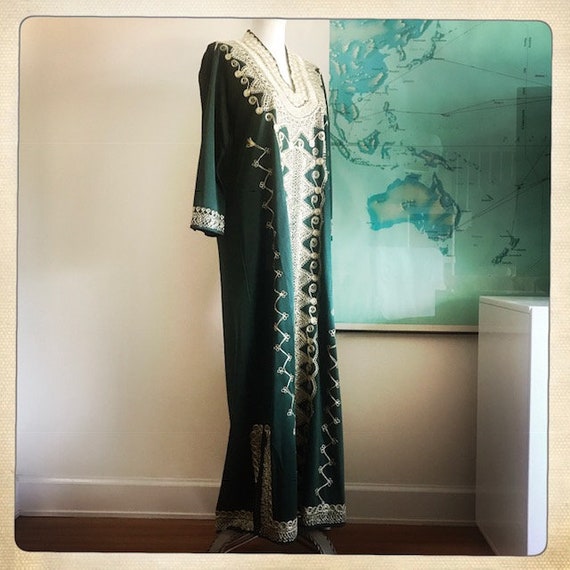 Stunning Vintage 70s GODDESS MAXI Heavily Embroid… - image 6