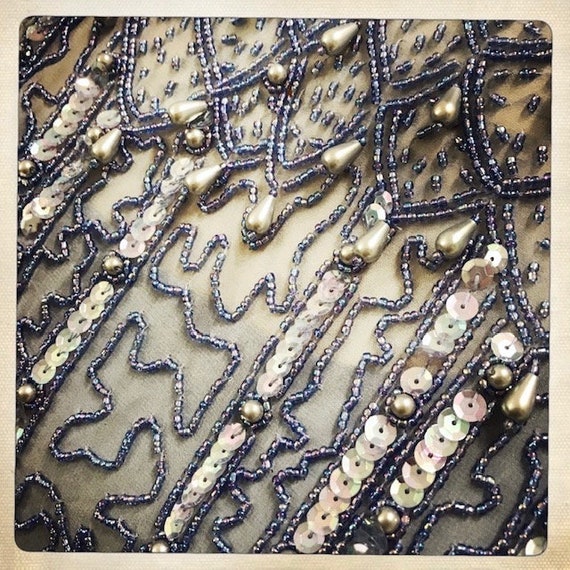 WOWZA! Vintage 80s Sequin Beaded Pearl Embroidere… - image 7