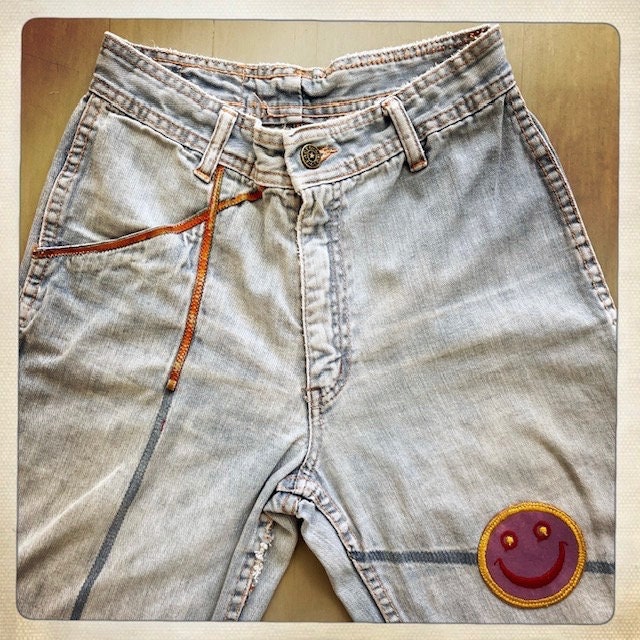 HAPPY! - Super 70s Patched Distressed Hippie Boho Vintage