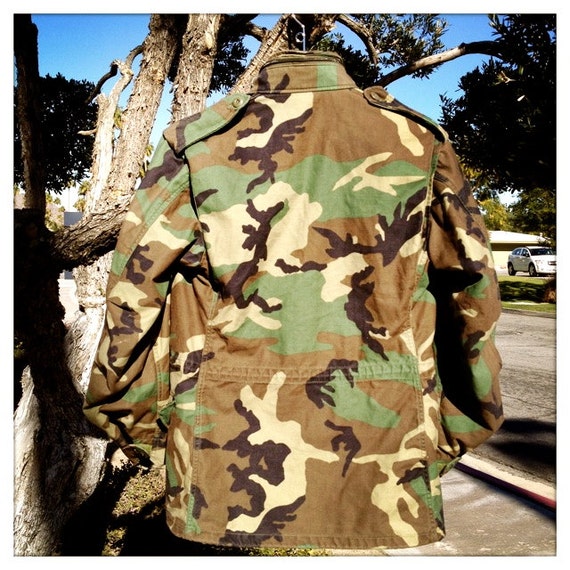 Vintage Military Camouflage Field ARMY Jacket with 60… Gem