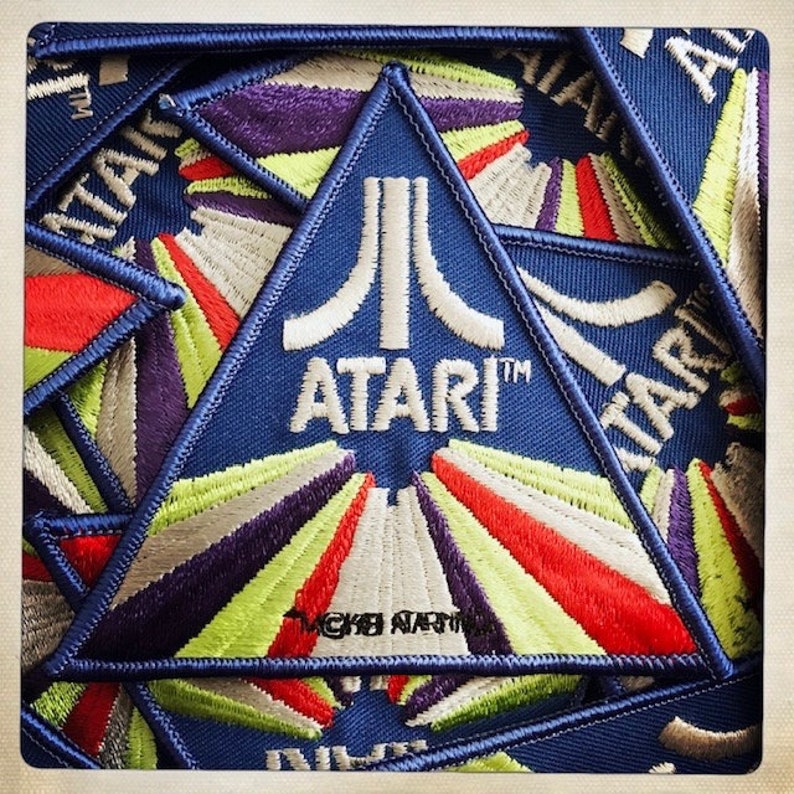 ATARI: Large RARE Authentic Vintage 70s 80s Triangle Patch GEEK Nerd Gamer Video Game Co image 1
