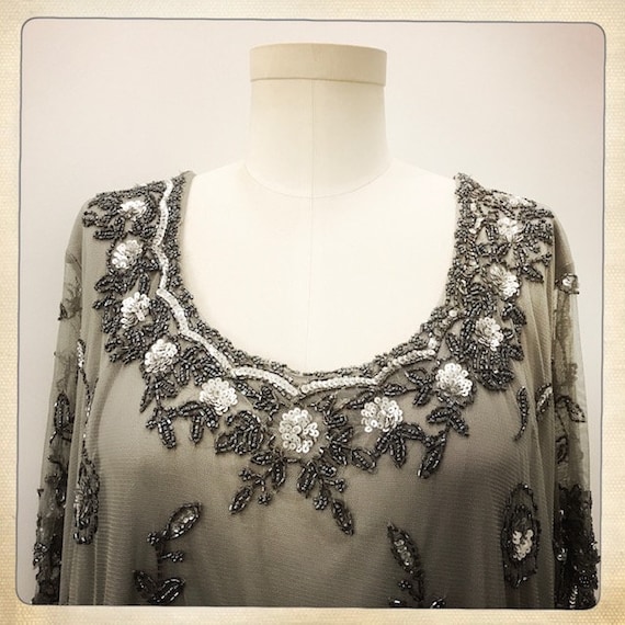 WOWZA! Vintage 80s Midnight Velvet Sequin Beaded … - image 1