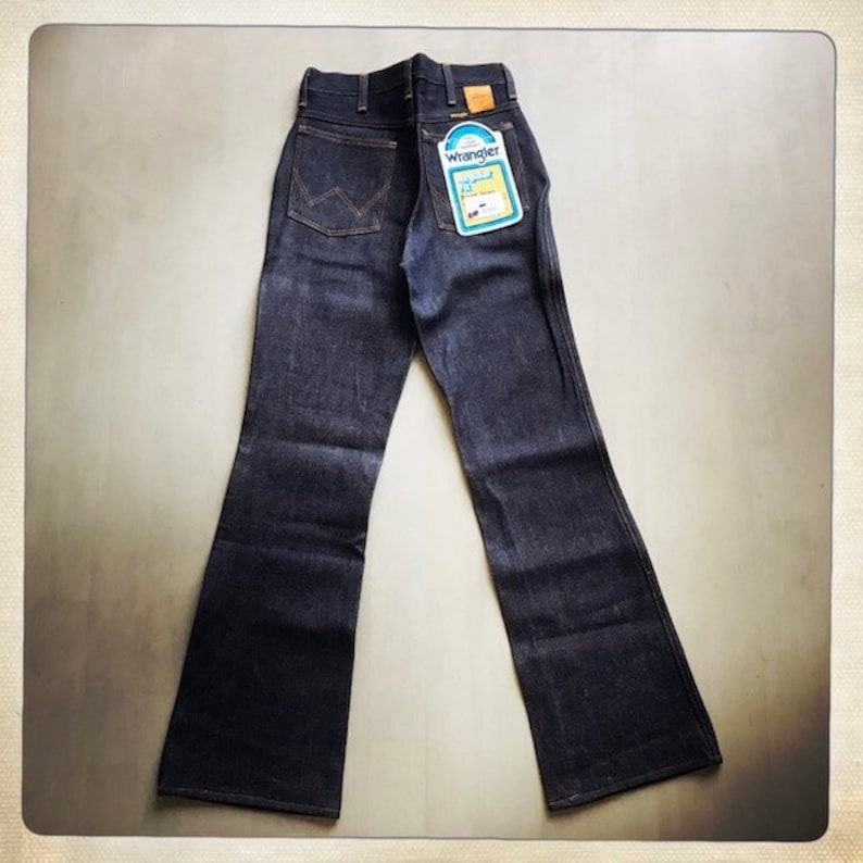 Size 27W x 32L – COOL! Vintage 70s NOS Deadstock WRANGLER Regular Fit Boot Cut Denim Jeans image 6