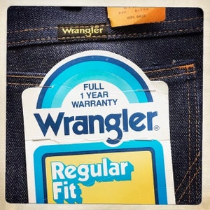 Size 27W x 32L – COOL! Vintage 70s NOS Deadstock WRANGLER Regular Fit Boot Cut Denim Jeans image 3