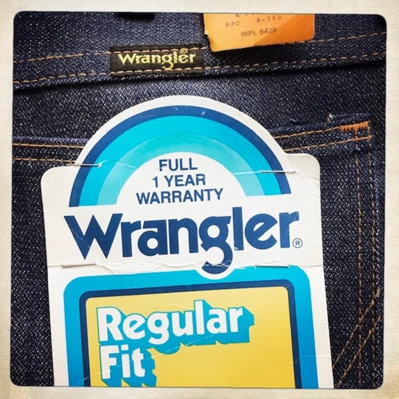 Size 27W x 32L – COOL! Vintage 70s NOS Deadstock WRANGLER Regular Fit Boot Cut Denim Jeans image 3