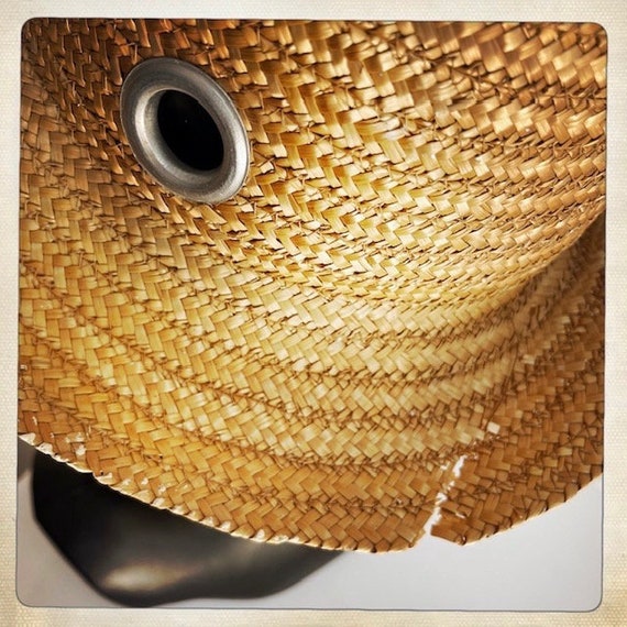 CLASSIC! Vintage 50s 60s STRAW Grommet Sun Hat - … - image 8