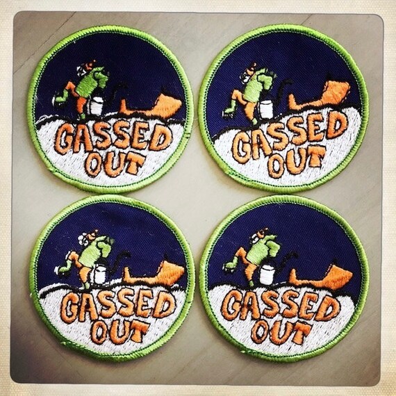 GASSED OUT! – Round Patch Authentic Vintage 70s D… - image 2