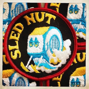 SLED NUT! – Round Patch Authentic Vintage 70s Denim Hippy Hippie Boho Ski Snowboard Snowmobile Sled