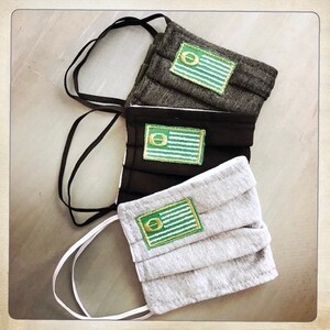 Máscara protectora ECO con parche bordado Vintage 70s ECOLOGY FLAG Hippy Hippie Boho Rocker Tree Hugger