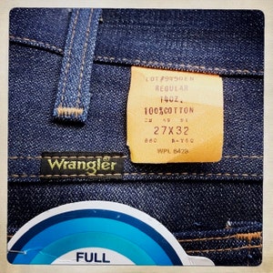 Size 27W x 32L – COOL! Vintage 70s NOS Deadstock WRANGLER Regular Fit Boot Cut Denim Jeans image 5