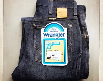 Rozmiar 27 szer. x 32 dł. – FAJNE! Jeansy WRANGLER Regular Fit Boot Cut z lat 70. NOS Deadstock