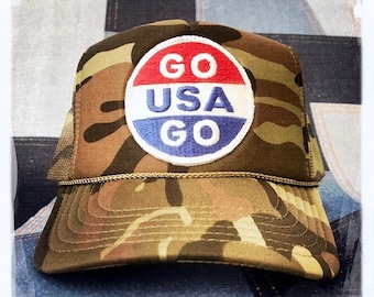 アメリカ国旗刺繍アイロンパッチ調節可能なアーバンカモトラッカー