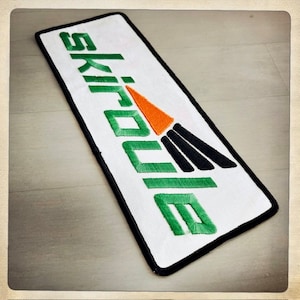 Large RARE Authentic Vintage 70s SKIROULE SNOWMOBILES Large Jacket Patch Sled Racer