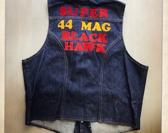 Super 44 Mag BLACK HAWK Wrangler Vintage 70-tals Wranglers RUGER-väst med lapp - Storlek Large