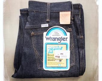 Rozmiar 27 szer. x 30 dł. – FAJNE! Jeansy WRANGLER Regular Fit Boot Cut z lat 70. NOS Deadstock