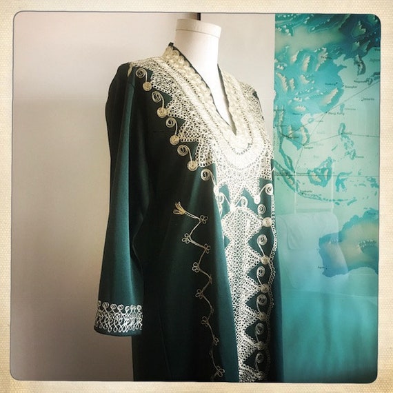 Stunning Vintage 70s GODDESS MAXI Heavily Embroid… - image 8