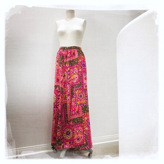 MODTASTIC! - Vintage 60s 70s Trippy Floral Maxi S… - image 2